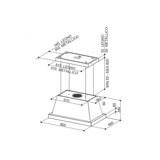 Faber napa Thea Isola EV8 WH Matt F80 SC