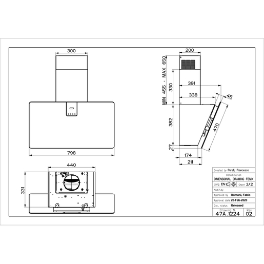 Faber napa SOFT EDGE NERO INGO A80
