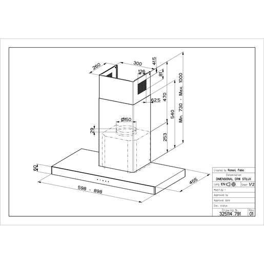 Faber napa Stilo Glass Smart X/V A90