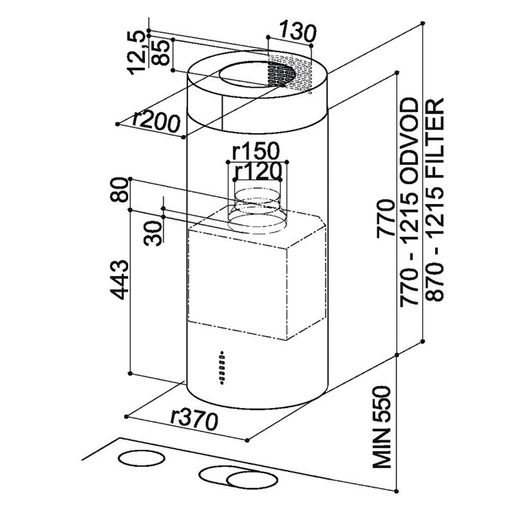 Faber napa Cylindra Isola EV8 ELN