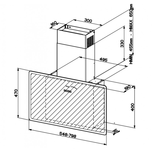 Faber napa Glam-Fit 80 BK