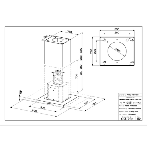 Faber napa Glassy Isola/SP EV8 X/V NS A90
