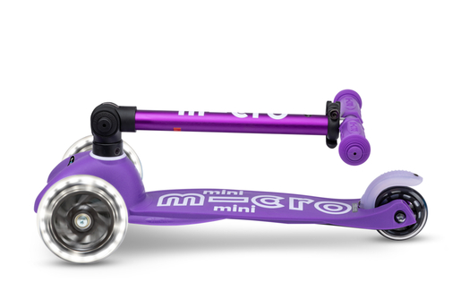 Mini Micro Deluxe Foldable LED Purple romobil