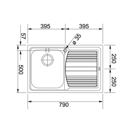 Franke sudoper Logica Line LLX 611, desni ocjeđivač