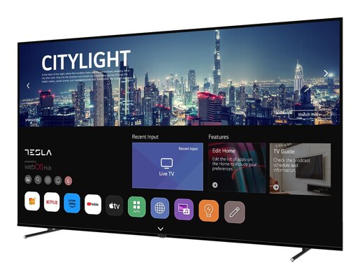 TESLA LED televizor 85E645BUW, 4K Ultra HD, Smart TV, WebOS, ThinQ AI, Dolby Audio, Magic Remote, Crni