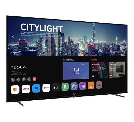 TESLA LED televizor 75E645BUW, 4K Ultra HD, Smart TV, WebOS, ThinQ AI, Dolby Audio, Magic Remote, Crni