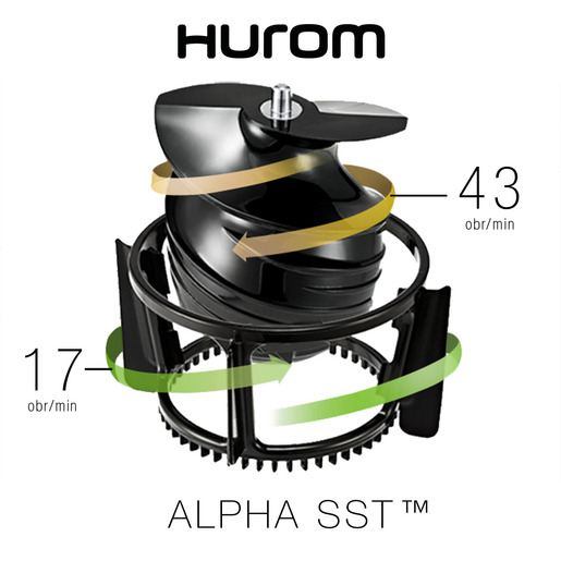 HUROM sokovnik H-AA-BBE17 hladno cijeđenje; 43 rpm; Matt Crna