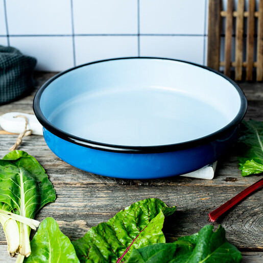 Metalac tepsija okrugla, duboka PASTEL PLAVO 34cm