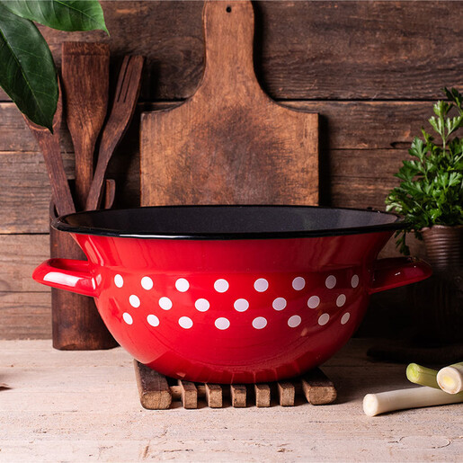 Metalac višenamjenska emajlirana posuda Red dots, 28cm/5lit
