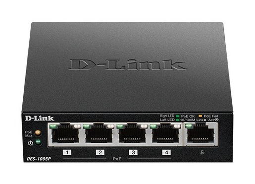 D-LINK Switch 5-Port PoE Fast Ethernet Unmnged Desktop
