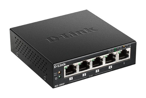 D-LINK Switch 5-Port PoE Fast Ethernet Unmnged Desktop
