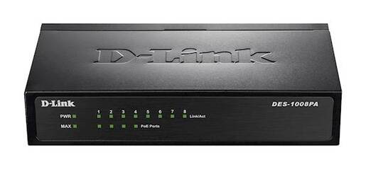 D-LINK Switch 8-Port PoE Fast Ethernet Unmnged Desktop