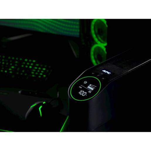 APC Back-UPS Pro 2200VA for Gaming, 230V, Pure Sinewave, LCD, Black, Schuko