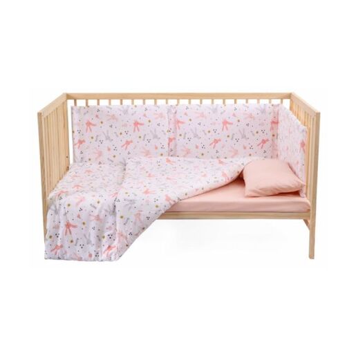 KUKKA set ogradica, jastuk, jorgan i posteljina (Bunny Pink), KFT1000