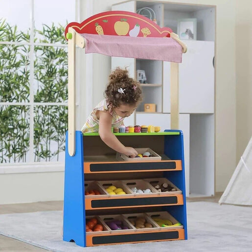 VIGA drveni set 2u1 - pozorište trgovina 44501