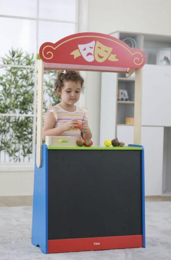 VIGA drveni set 2u1 - pozorište trgovina 44501