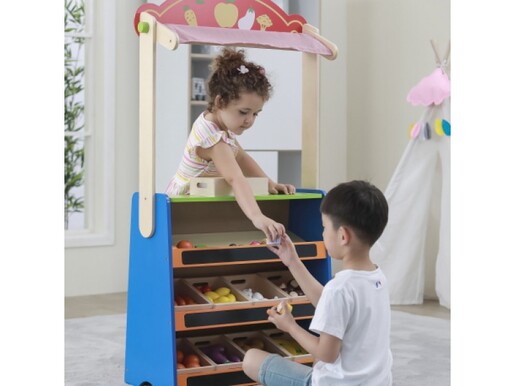 VIGA drveni set 2u1 - pozorište trgovina 44501