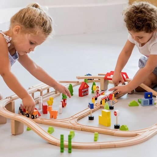 VIGA drveni voz set 90 kom 50998