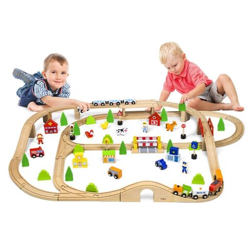 VIGA drveni voz set 90 kom 50998