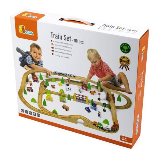 VIGA drveni voz set 90 kom 50998