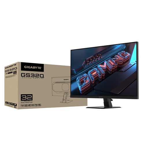 GIGABYTE monitor GS32Q gaming, 32, QHD, IPS, 300 cd/m2, AMD FreeSync Premium, HDR Ready, HDMI, DP, 170Hz, 1ms