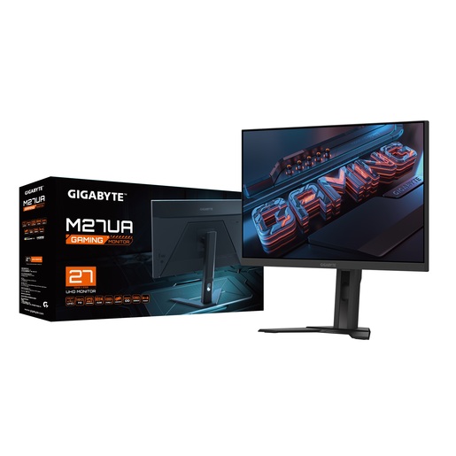 GIGABYTE monitor M27UA gaming USB Type C, 27, UHD, IPS, 400 cd/m2, AMD FreeSync Premium, HDR400, HDMI, DP, 160 Hz, 1ms