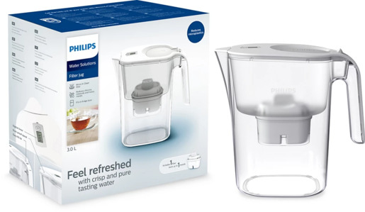 PHILIPS bokal za filtriranje vode AWP2933WHT4/31 - 2.6L, bijela, fliptop, 4 filtera