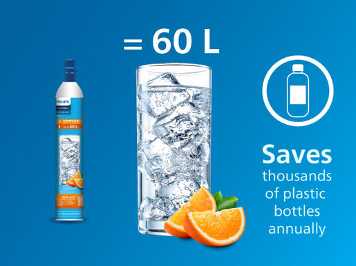 PHILIPS CO2 Cilinder za soda vodu ADD913/10 - 1L, Izdržljiv, Jednostavan za korištenje