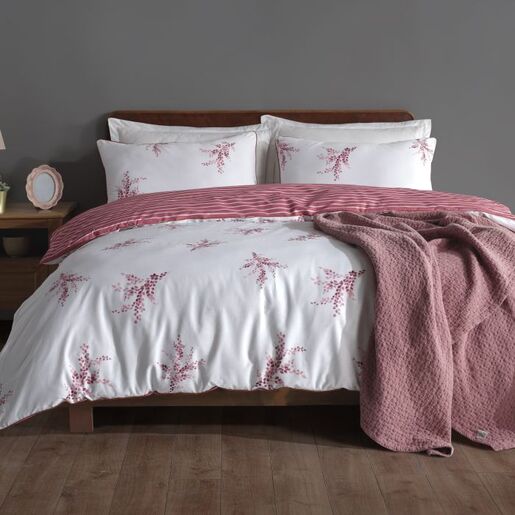 Limasso Meltem roza pamučna navlaka za jorgan 1400x200cm