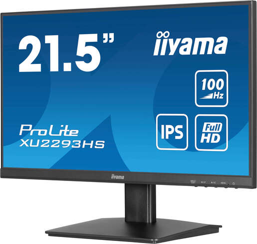 IIYAMA monitor XU2293HS-B6, 22, FullHD, IPS, 300 cd/m2, Adaptive Sync, HDMI, DP, 100 Hz, 1ms