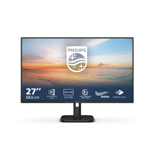 PHILIPS monitor 27E1N1100A, 27, FullHD, IPS, 250 cd/m2, AMD FreeSync, HDMI, VGA, 100Hz, 1ms