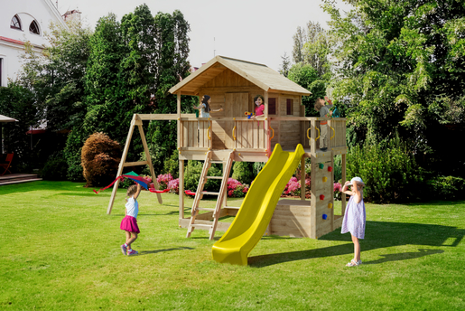 Fungoo drveno dječje igralište SUNSHINE s toboganom, set