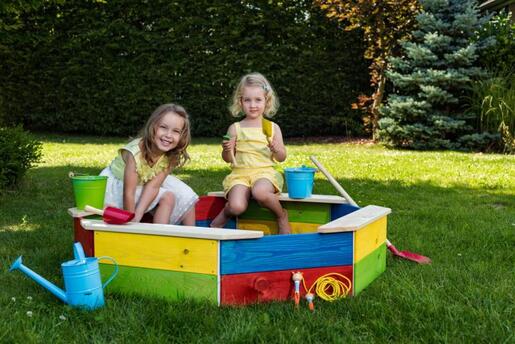 Drveni pješčanik - šareni