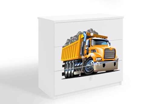Dječja komoda - kamion - bijela