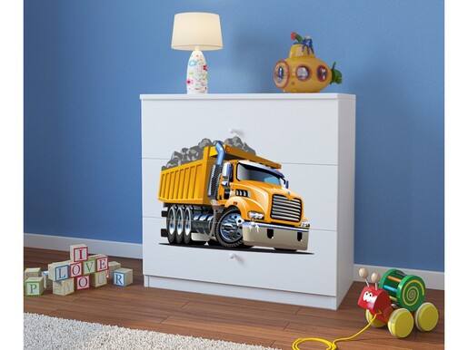 Dječja komoda - kamion - bijela