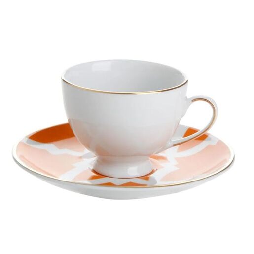 Porland  Morocco šoljica i tabak za kafu, narandžasta