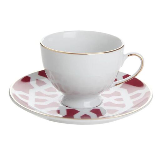 Porland  Morocco šoljica i tabak za kafu, crvena