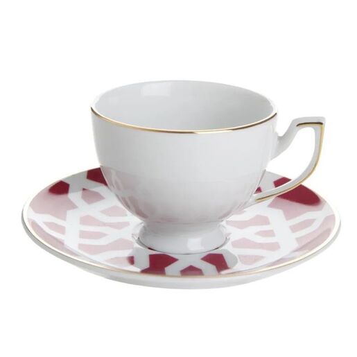 Porland  Morocco šoljica i tabak za čaj, bordo