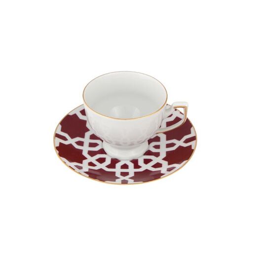 Porland  Morocco šoljica i tabak za čaj, bordo