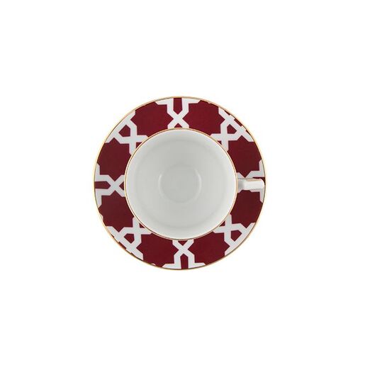 Porland  Morocco šoljica i tabak za čaj, bordo