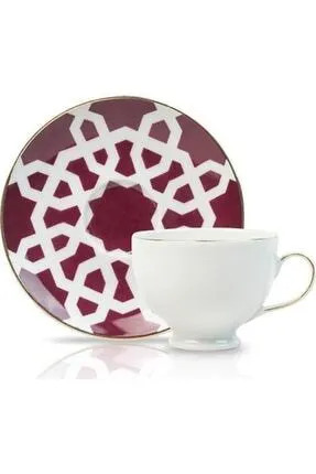 Porland  Morocco šoljica i tabak za čaj, bordo