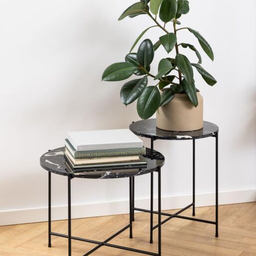 Actona Company  Bočni mramorni stol Avila, crna