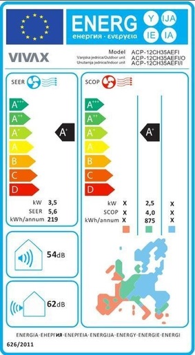VIVAX COOL klima uređaj ACP-12CH35AEFI sa montažom