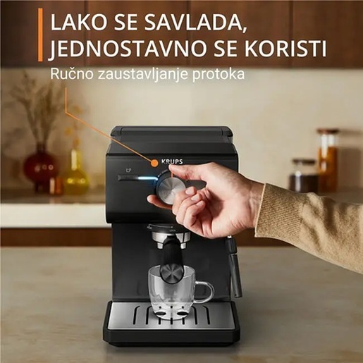 KRUPS aparat za espresso kafu XP381810 ručni, crni