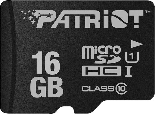 PATRIOT microSD 16GB;UHS-I, SDXC, U1, C10;up to 80MB/s read