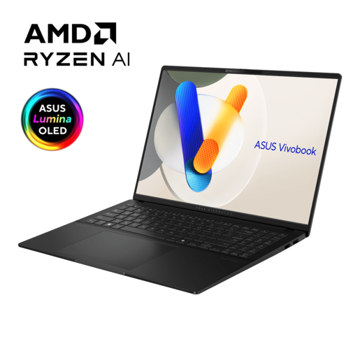 ASUS Vivobook S16 laptop M5606WA-MX114, 16" 3.2K OLED 120Hz, AMD Ryzen AI 9 HX 370, 32GB LPDDR5X RAM, 1TB SSD, AMD Radeon 890M, Backlit KB, FreeDOS