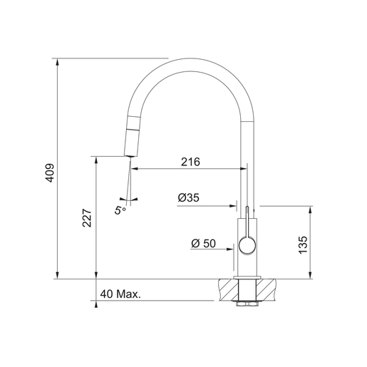 Franke česma za sudoper Ambient Doccia - krom/crna