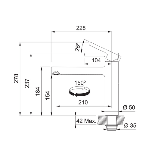 Franke česma za sudoper Centro - krom