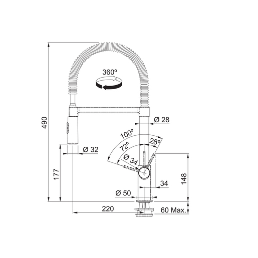 Franke česma Fox Pro Doccia - krom