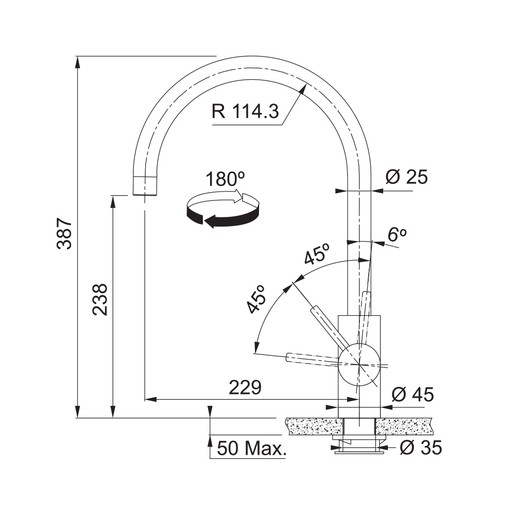 Franke česma Eos Neo - crni inox